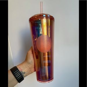 Starbucks Dome peach/pink iridescent tumbler